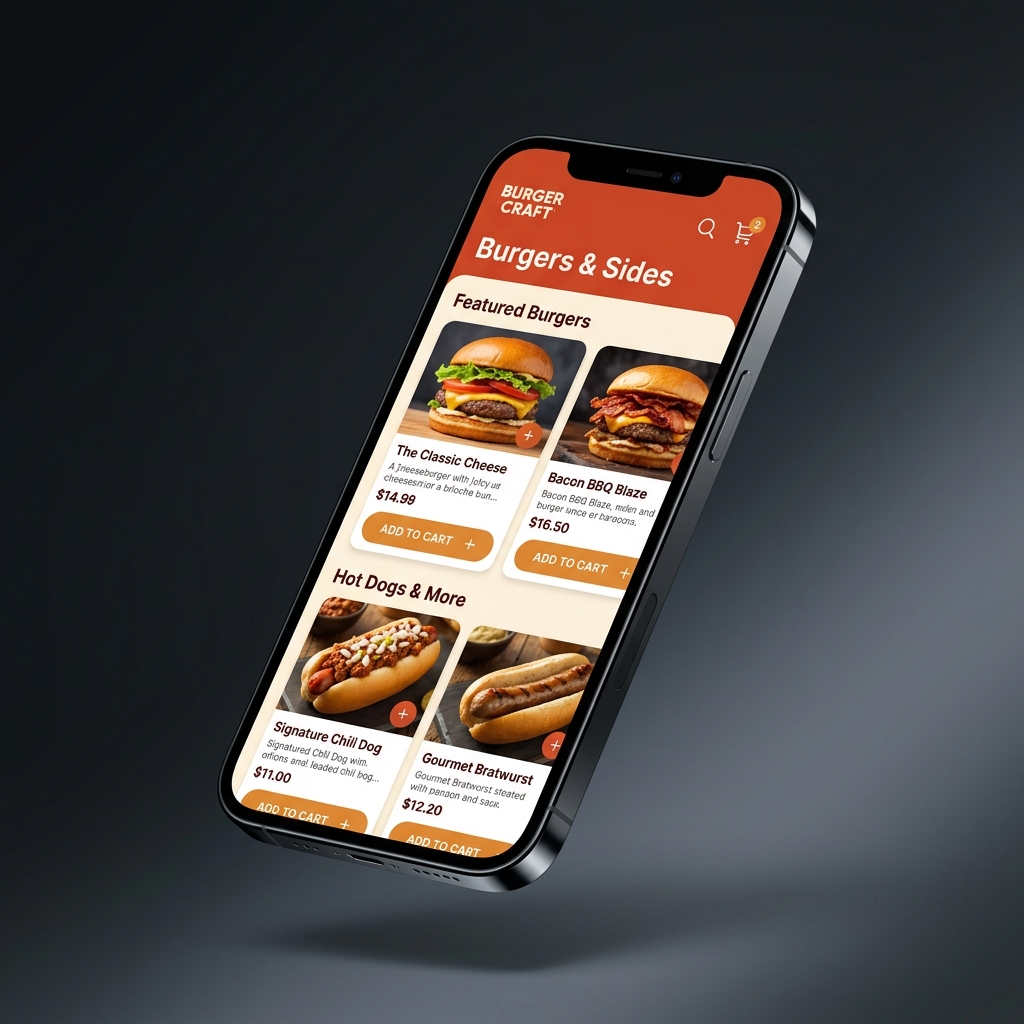 Vista previa de menú digital para restaurante